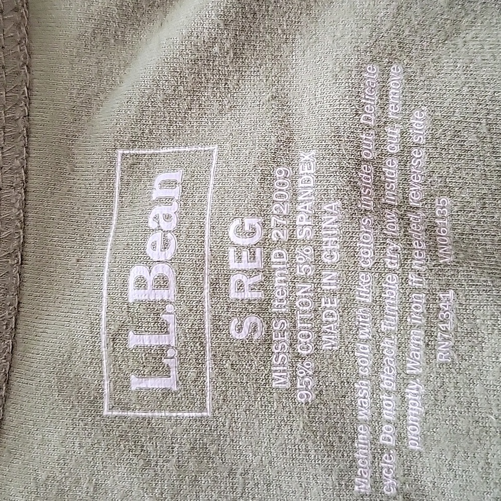 L.L. Bean Women's Cotton Spandex Blend Full Zip Fleece Small Reg Misses Green - Picture 2 of 5